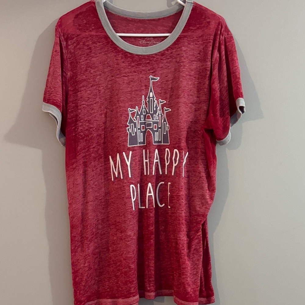 Disney Red and Gray Castle Graphic Tee